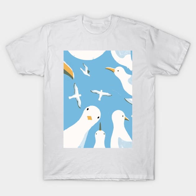 Seagulls Gazing You T-Shirt by giantplayful
